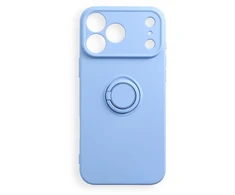 OEM dėklas, skirtas iPhone 17 Pro Max / 18 Pro Max, silikoninis su žiediniu apšvietimu, mėlynas