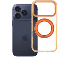 Dėklas Oem Case for iPhone 18 Pro / 17 Pro Frame Circle Stand compatible with MagSafe oranžinis