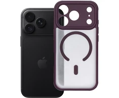OEM dėklas iPhone 18 Pro / 17 Pro, pilnai matinis, su MagSafe suderinamas dangtelis, bordinė spalva