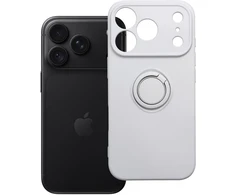 Oem Case for iPhone 18 Pro / 17 Pro Silicone Ring sidabrinis
