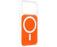 Oem Originalus „iPhone 16 PRO MAX“ dėklas, skaidrus „Fusion Mag Cover“, suderinamas su „MagSafe“, hermes oranžinis