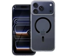 Dėklas Oem Case for iPhone 17 PRO MAX Drop Glue Colorful Ring Mag Cover compatible with MagSafe juodas