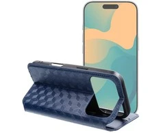 Dėklas Oem Flip case for iPhone 17 Cubic Book mėlynas