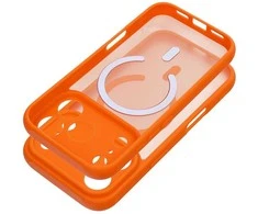 OEM dėklas, skirtas iPhone 15, visiškai matinis, suderinamas su „MagSafe“ ir oranžinis