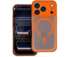 OEM dėklas, skirtas iPhone 16, visiškai matinis, MagSafe, oranžinis