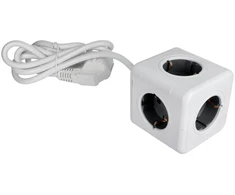 Oem Power strip cube 5 sockets max 3680W with 1,4m power cable E03 baltas