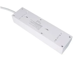 Oem rozetė su 3 lizdais, maks. 3680W, 1xUSB A, 2x type C 25W jungtys su 1,5 m maitinimo laidu E59 balta