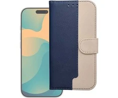 Dėklas Oem Flip case for iPhone 17 Split Book navy and cream