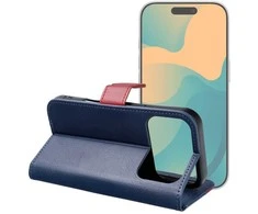 Dėklas Oem Flip case for iPhone 17 PRO Split Book navy and red