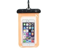 Oem Atsparus vandeniui bag for mobile phone with plastikas closing oranžinis