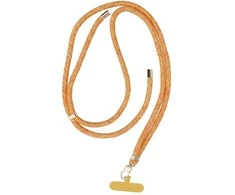 Oem SWING (8mm) Phone lanyard, Phone pendant with adjustable length / cord length 165cm (max 82.5cm in the loop) / on the shoulder or neck - oranžinis-baltas