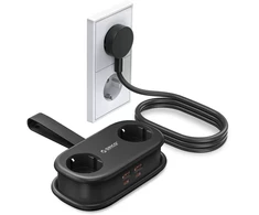 Orico AP3 20W GaN 5in1 maitinimo blokas 2x AC + 2x USB-A + 1x USB-C - Juodas