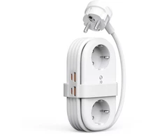 Orico AP3 20W GaN 5in1 Power Strip 2x AC + 2x USB-A + 1x USB-C - Baltas