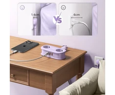 Orico AP3 20W GaN 5in1 maitinimo blokas 2x AC + 2x USB-A + 1x USB-C - Violetinė