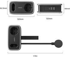 Orico APP 15.5W 5in1 maitinimo blokas 2x AC + 2x USB-A + 1x USB-C - Juodas