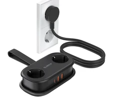 Orico APP 15.5W 5in1 Power Strip 2x AC + 2x USB-A + 1x USB-C - Juodas