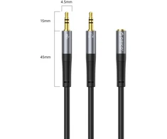 Orico AX1 audio adapter mini jack 3.5 mm headphone and microphone splitter 0.5 m - juodas