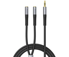 Orico AX2 audio adapter mini jack 3.5 mm headphone and microphone splitter 0.5 m - juodas