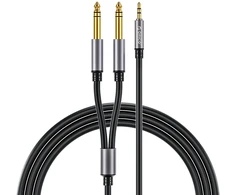 Orico AX2N audio cable mini jack 3.5 mm to 2 x jack 6.5 mm 1 m - juodas