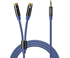 Orico AXRF audio cable mini jack 3.5 mm to 2x RCA female 1.5 m - mėlynas
