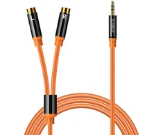 Orico AXRF audio cable mini jack 3.5 mm to 2x RCA female 3 m - oranžinis