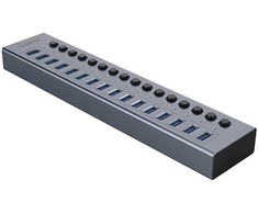 Orico BT2U3-16AB Hub 16x USB-A 3.0 su jungikliais - pilka