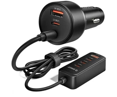 Orico ChargeClip 108W automobilinis įkroviklis 2x USB-A + 4x USB-C su spaustuku - Juodas