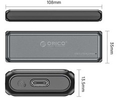 Kieszeń dyskowa Orico DDM2-C3-G2 M.2 NVME USB-A USB-C 3.2 10Gb/s - pilka