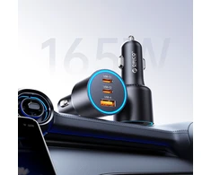 Orico HyperDrive 165W USB-A + 2x USB-C automobilinis įkroviklis - Juodas