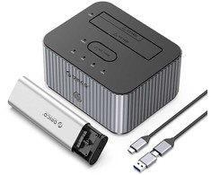 Orico IT28E-C 2-Disk Docking Station with M.2 NVME 2.5"/3.5 HDD/2.5" SSD Clone Function - Gray