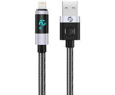 Orico LDA2L USB-A to Lightning Cable 12W with LED Ekranas 0.5m - Juodas and Sidabrinis