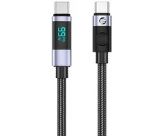 Orico LDC2C USB-C - USB-C PD 100W kabelis su LED Ekranas 480 Mbps 3 m - Juodas