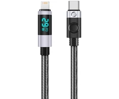 Orico LDC2L USB-C į Lightning PD 29W laidas su LED ekranu 480Mbps 2m - Juodas