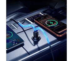 Orico MiniRing 30W USB-A + USB-C automobilinis įkroviklis - Juodas