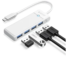 Orico PAPW4A-C3 USB Hub 4-port 4x USB-A 3.0 0.5 m - baltas