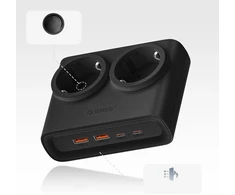 Orico PDC25 25W 6in1 maitinimo blokas 2x AC + 2x USB-A + 2x USB-C - Juodas