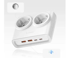 Orico PDC25 25W 6in1 maitinimo blokas 2x AC + 2x USB-A + 2x USB-C - Baltas