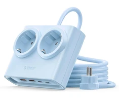 Orico PDC25 25W 6in1 maitinimo blokas 2x AC + 2x USB-A + 2x USB-C - Mėlyna