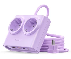 Orico PDC25 25W 6in1 maitinimo blokas 2x AC + 2x USB-A + 2x USB-C - Violetinė