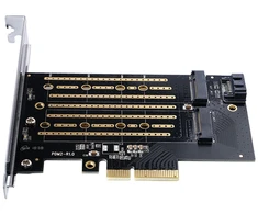 „Orico PDM2 PCI-E 3.0 x4“ išplėtimo plokštė, skirta M.2 NVMe ir SATA diskams - Juodas