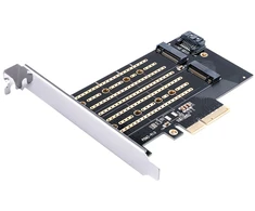 „Orico PDM2 PCI-E 3.0 x4“ išplėtimo plokštė, skirta M.2 NVMe ir SATA diskams - Juodas