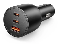 Orico PowerLink 165W USB-A + 2x USB-C automobilinis įkroviklis - Juodas