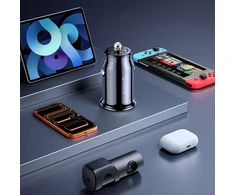 Orico PowerMini 30W USB-C + USB-A automobilinis įkroviklis - Juodas