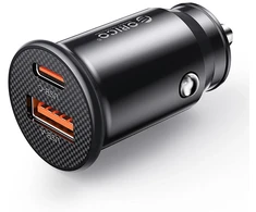 Orico PowerMini 30W USB-C + USB-A automobilinis įkroviklis - Juodas