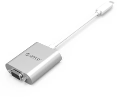 Orico PTAV USB-C - VGA adapter and 3.5 mm Full HD mini jack 0.15 m - sidabrinis