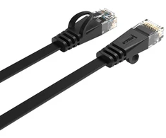 Orico PUG-C6B CAT6 1000Mbps RJ45 Ethernet tinklo kabelis, plokščias LAN, 10m, Juodas