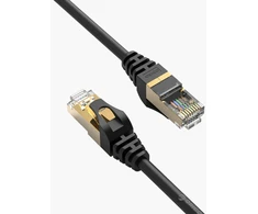 Orico PUG-C7 CAT7 10Gbps RJ45 Ethernet tinklo kabelis interneto LAN apvalus 0.5m - Juodas