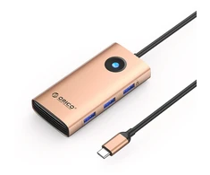Orico PW11 6in1 USB-C Docking Station 3x USB-A 3.0 1x USB-C 3.0 1x USB-C PD 100W 1x HDMI 4K 30Hz - Rose Gold