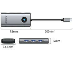 Orico PW11 6in1 USB-C Docking Station 3x USB-A 3.0 1x USB-C 3.0 1x USB-C PD 100 W 1x HDMI 4K 30Hz - Gray