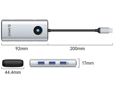 Orico PW11 6in1 USB-C Docking Station 3x USB-A 3.0 1x USB-C 3.0 1x USB-C PD 100 W 1x HDMI 4K 30Hz - Sidabrinis